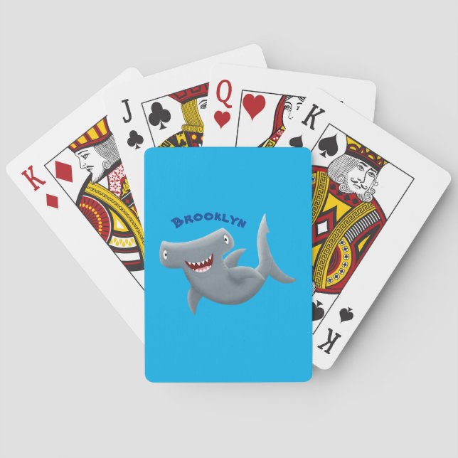 Jeu De Cartes Drôle mignon requin marteau dessin animé (dos)