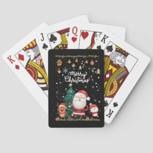 Jeu De Cartes Drôle Père Noël, Snowman, Reindeer Joyeux Noël