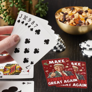 Jeu De Cartes Drôle Père Noël Trump   Rendre Noël super rouge