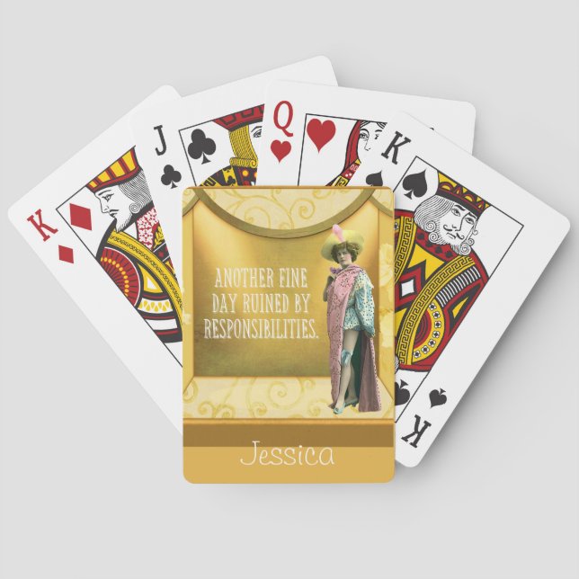 Jeu De Cartes Drôle ruiné par des responsabilités personnalisées (dos)