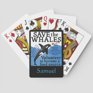 Jeu De Cartes Drôle Sauvez les baleines Satire Spoof Orca