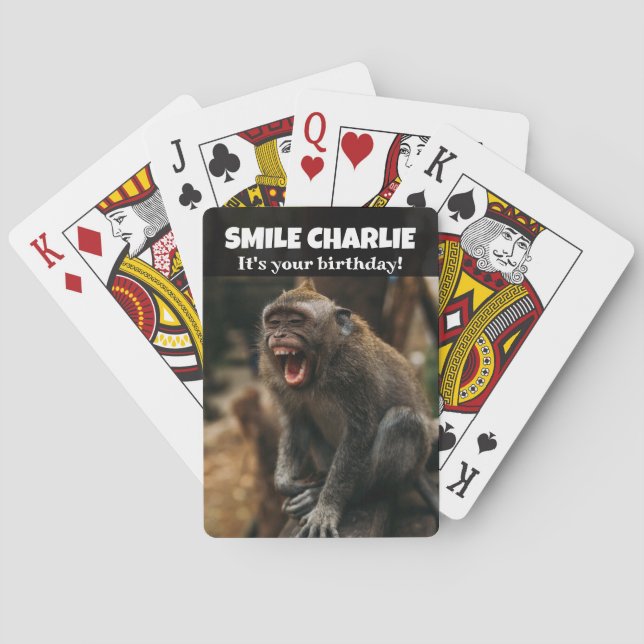 Jeu De Cartes Drôle singe souriant (dos)