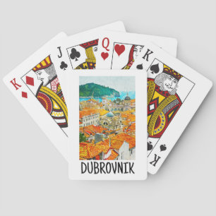 Jeu De Cartes Dubrovnik Croatie Aquarelle Paint