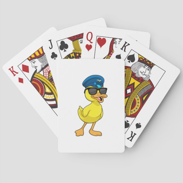 Jeu De Cartes Duck as Pilot with Pilot hat (dos)