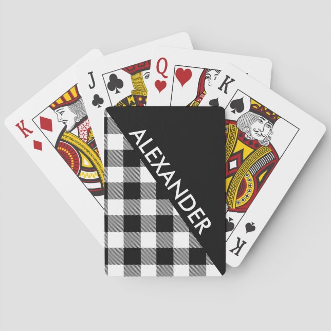 Jeu De Cartes DYI BG Buffalo noir Plaid 2 triangles Diag Blanc (dos)