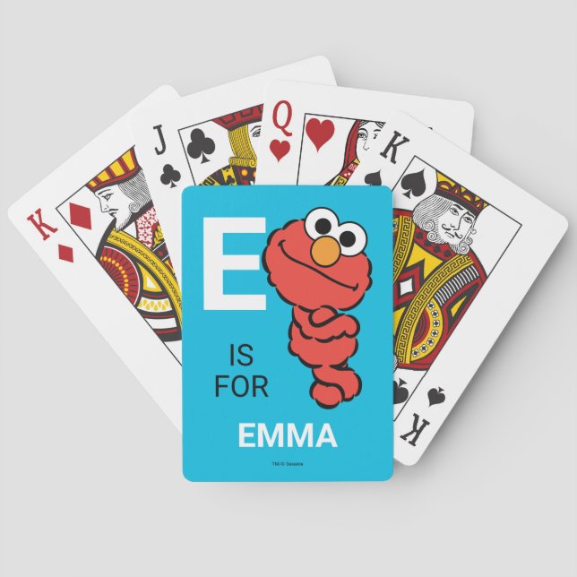 Jeu De Cartes E est pour Elmo | Ajoutez votre nom | Jeux de cart (dos)
