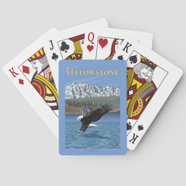 Jeu De Cartes Eagle chauve plongeant - Yellowstone occidental, (dos)