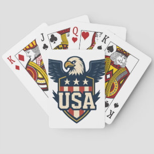 Jeu De Cartes Eagle Crest des États-Unis — Bouclier du drapeau V