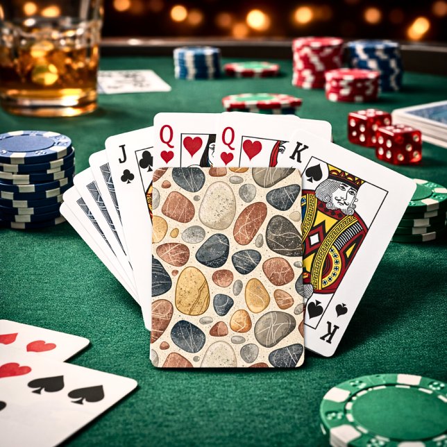 Jeu De Cartes Earth Tone Pebble Tile Pattern (earthy tone pebble stone pattern cards)