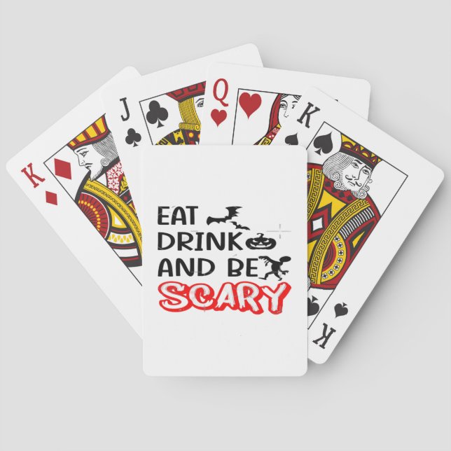 Jeu De Cartes Eat Drink And Be Scary Design Retro Classic (dos)