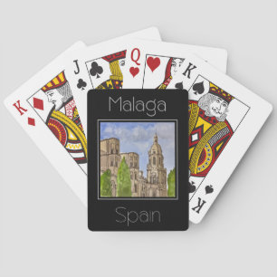 Jeu De Cartes Eau de l'affiche de voyage couleur de Malaga Espag