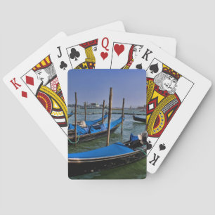 Jeu De Cartes Eau du Grand Canal avec barques de gondole alignée