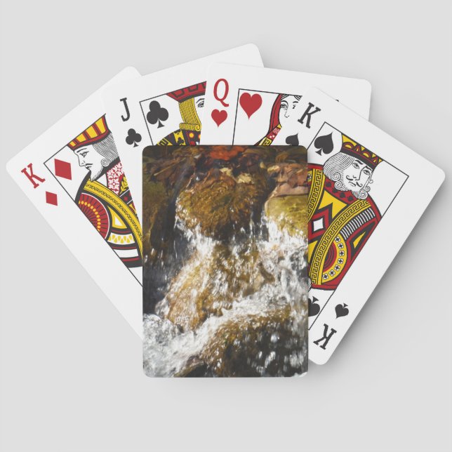 Jeu De Cartes Eau Tombant Au-Dessus De Roches Couvertes De Mouss (dos)