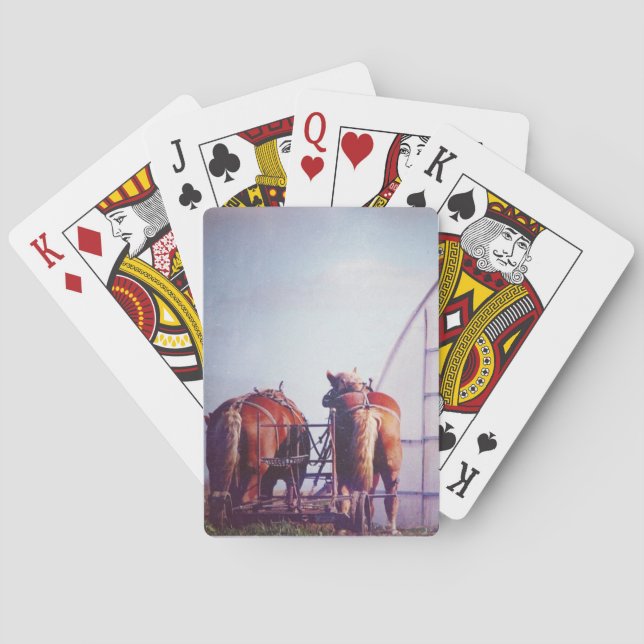 Jeu De Cartes Ébauche Chevaux Prêt Pour Le Travail (dos)