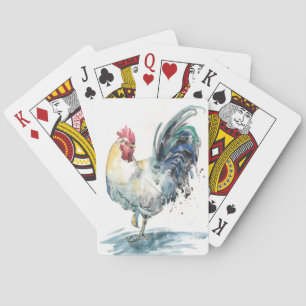 Jeu De Cartes Éclaboussure de coq - aquarelle