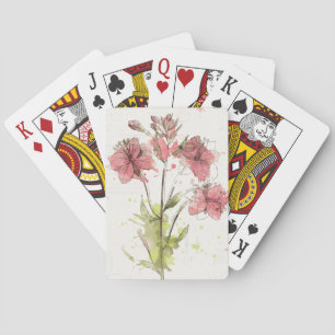 Jeu De Cartes Éclaboussure rose foncée florale