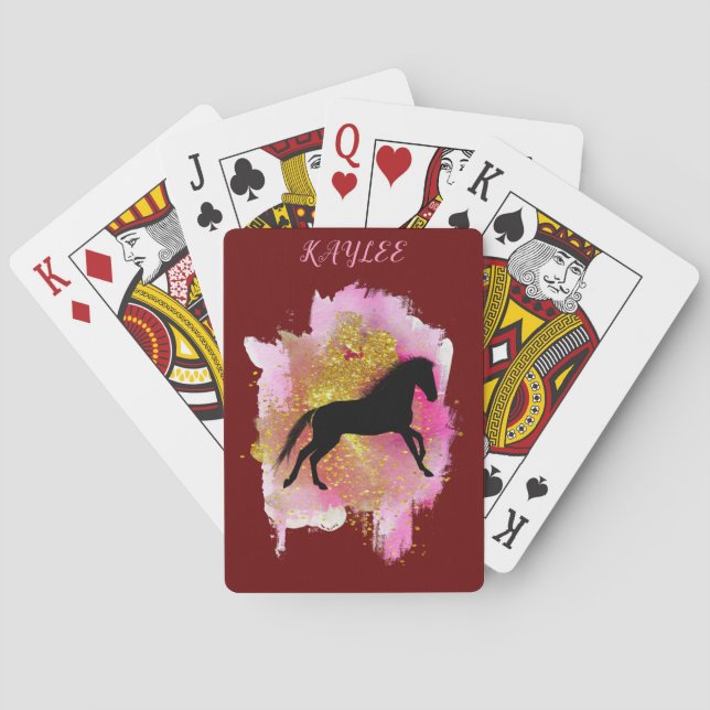 JEU DE CARTES ÉCLAIRAGE DES CARTES DE JEU CHEVAUX PERSONNALISÉES (dos)