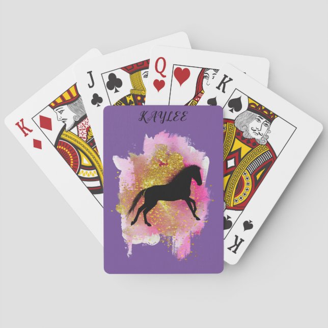 JEU DE CARTES ÉCLAIRAGE DES CARTES DE JEU CHEVAUX PERSONNALISÉES (dos)