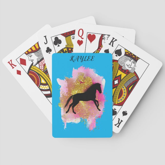 JEU DE CARTES ÉCLAIRAGE DES CARTES DE JEU CHEVAUX PERSONNALISÉES (dos)