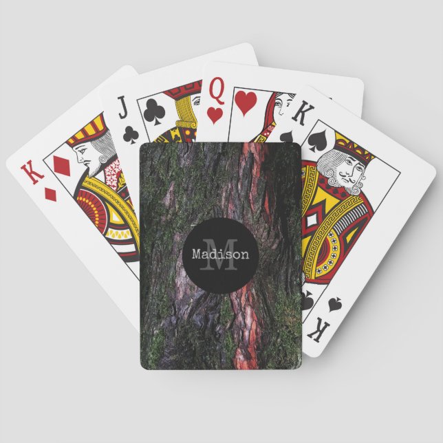 Jeu De Cartes Écorce de bois mossy roux Monogram (dos)