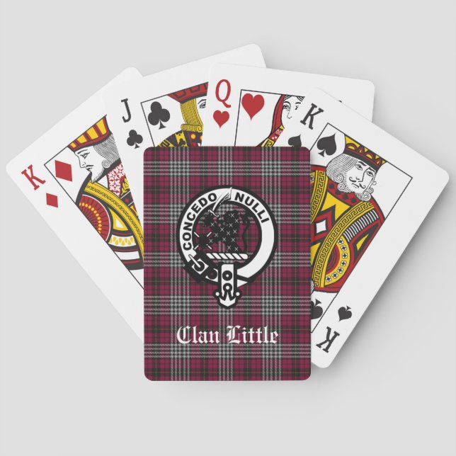Jeu De Cartes Écosse Clan Little Crest Badge et Tartan Custom (dos)