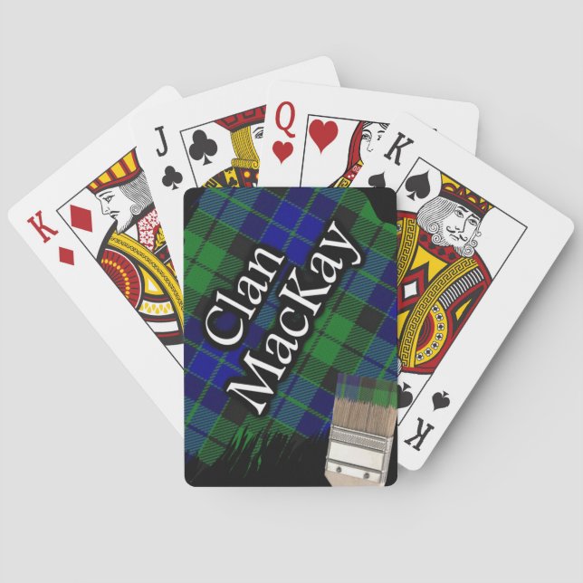 Jeu De Cartes Ecosse Clan MacKay Tartan Peinture pinceau (dos)