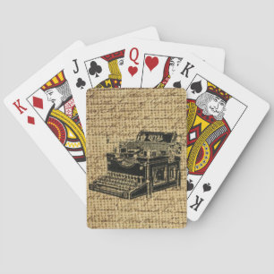 Jeu De Cartes écriture de journaliste burlap machine à écrire an