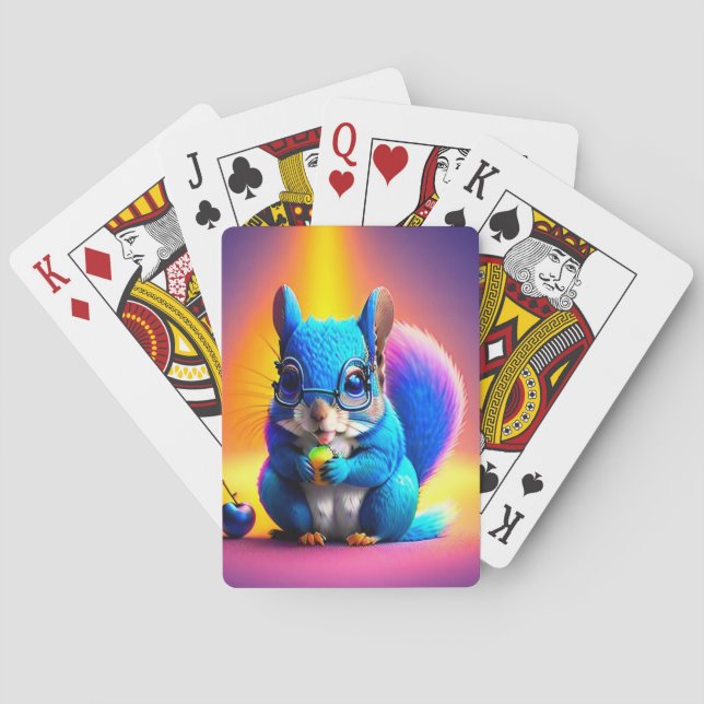 Jeu De Cartes Écureuil Bleu Mangeant Un Fruit (dos)
