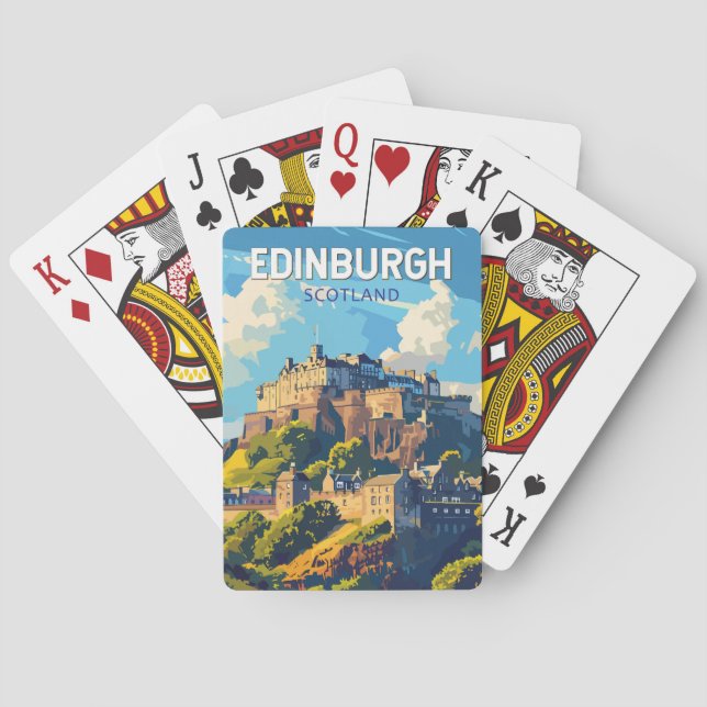 Jeu De Cartes Edinburgh Scotland Travel Art Vintage (dos)