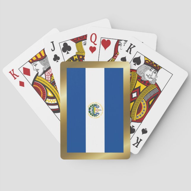 Jeu De Cartes El Salvador Drapeau Jouant Des Cartes (dos)