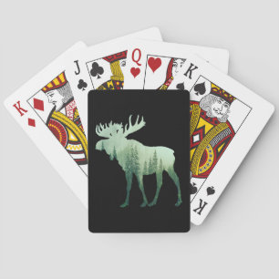 Jeu De Cartes Élan Cerf Et Forêt Nature