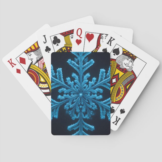 Jeu De Cartes Elégance congelée : Design complexe de flocon de n (dos)