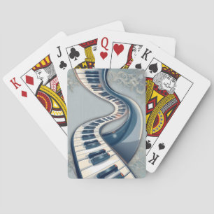 Jeu De Cartes Élégance dans les touches de piano et les fleurs. 