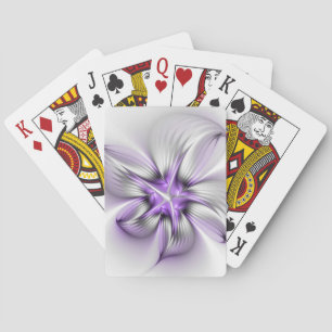 Jeu De Cartes Élégance florale Art Abstrait Violet Fractal moder