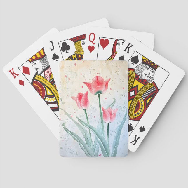 Jeu De Cartes Élégance floue de la Tulipe (dos)