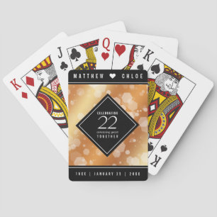 Jeu De Cartes Élégant 22e anniversaire de Mariage de cuivre