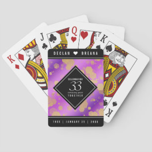 Jeu De Cartes Élégant 33e anniversaire du Mariage Améthyste