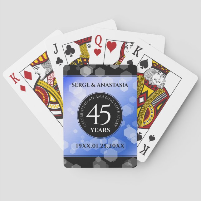 Jeu De Cartes Élégant 45e anniversaire de Mariage Sapphire (dos)