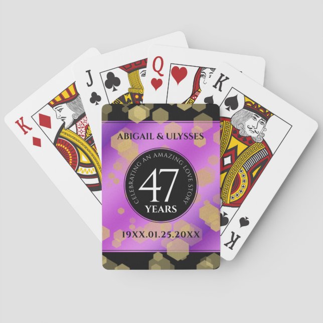 Jeu De Cartes Élégant 47e anniversaire du Mariage Améthyste (dos)