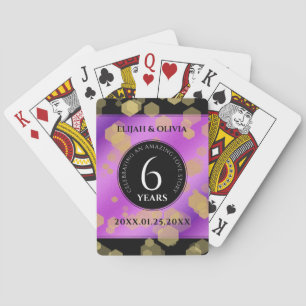 Jeu De Cartes Élégant 6ème anniversaire de Mariage d'Améthyste