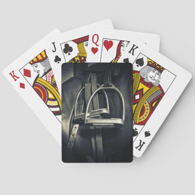 Jeu De Cartes Élégant bâton d'argent sur selle d'équitation angl (dos)