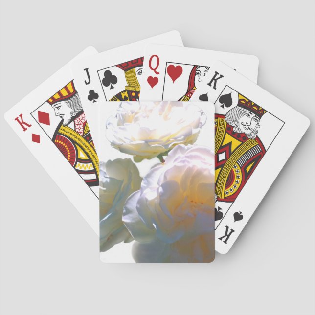 Jeu De Cartes Elégant blanc pêche orange roses (dos)