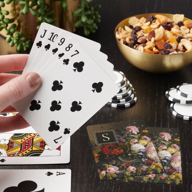 Jeu De Cartes Elégant Bouquet de fleurs de champs Peinture fine (In Situ)