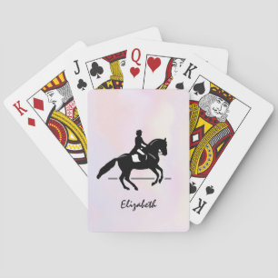 Jeu De Cartes Elégant cavalier de Dressage sur un Arrière - plan
