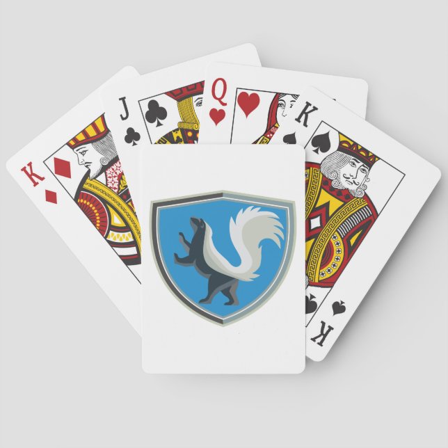 Jeu De Cartes Élégant Emblème Skunk Faune Inspiré Crest (dos)