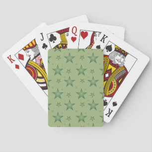 Jeu De Cartes Élégant et élégant Olive Stars sur Sage Green