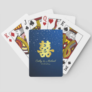 Jeu De Cartes Élégant flocon de neige mariage bleu marine