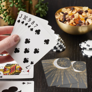 Jeu De Cartes Elegant Gold Doodles Sun Moon Mandala Design