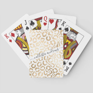 Jeu De Cartes Elegant Gold White Leopard Cheetah Animal Print