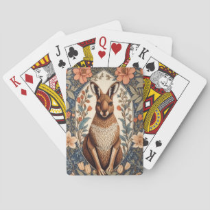 Jeu De Cartes Élégant Kangourou Inspiré de William Morris 